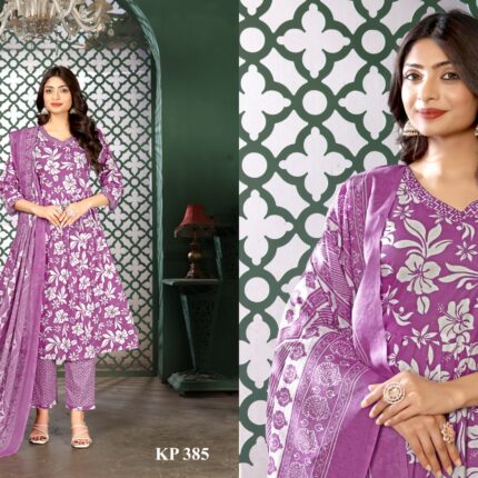 KP 385 Mal Cotton| 3 Piece Suit ₹695 (Set)